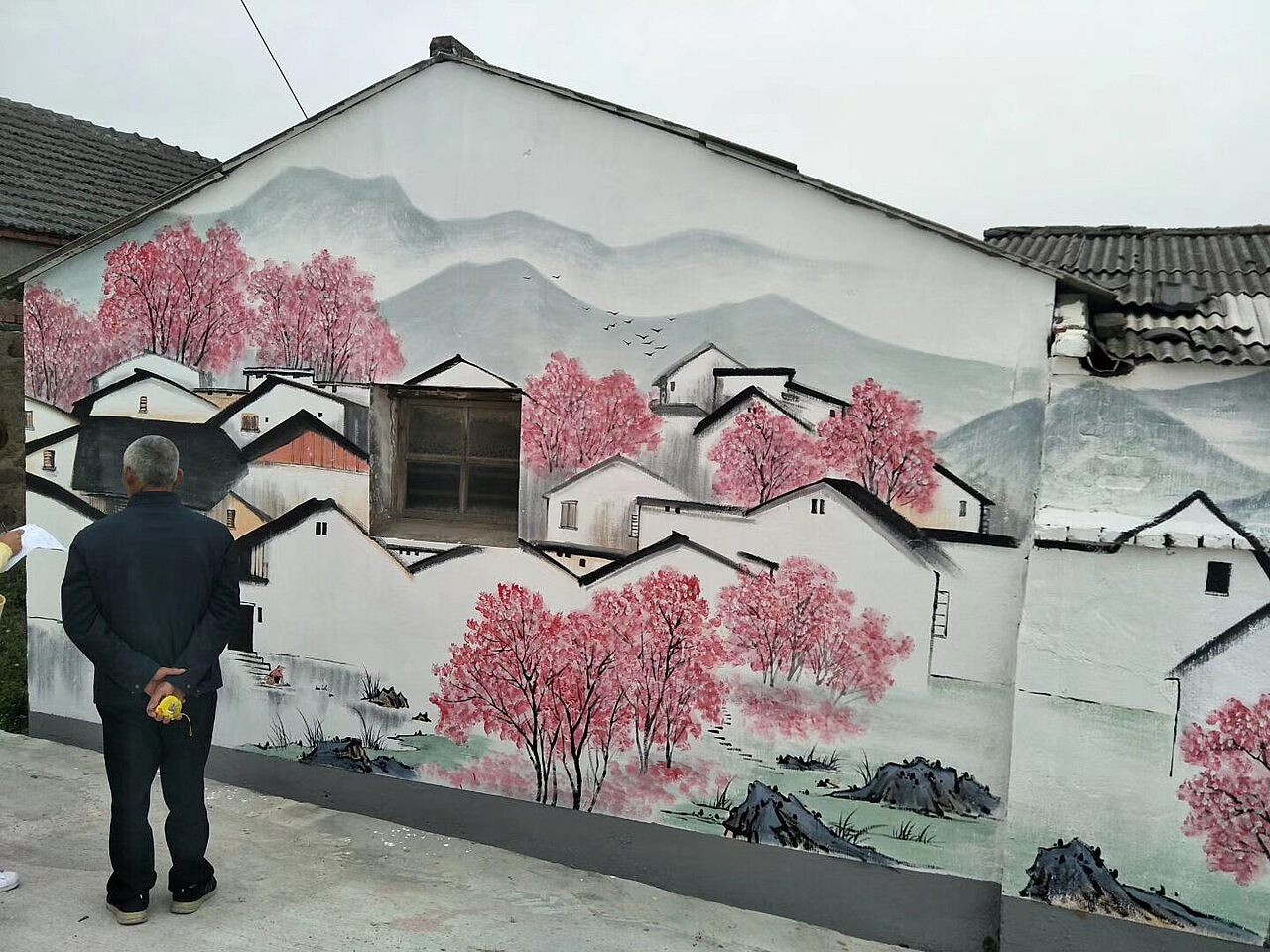 南京美麗鄉(xiāng)村外墻手繪墻畫墻繪作品